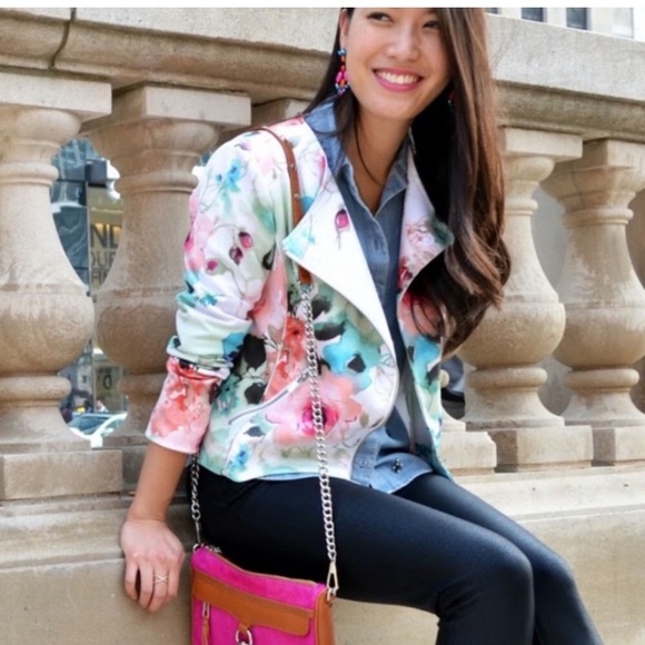 Floral Moto Jacket Sz Small - Picture 5 of 5